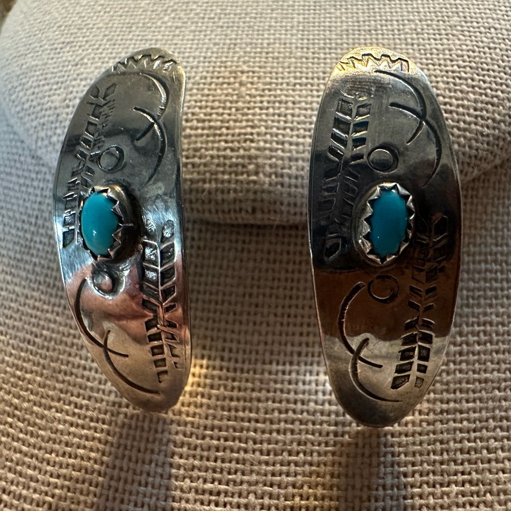 Vintage Handmade Sterling & turquoise earrings